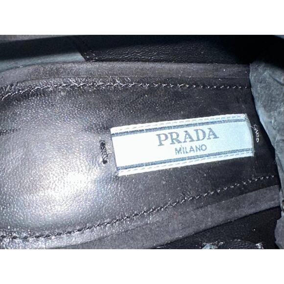 Prada Women's Black Suede Platform Ankle Boots Size 9.5 High Heel Stiletto - Picture 6 of 8
